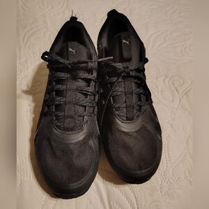Puma Black Athletic Shoes with Streamlined Design